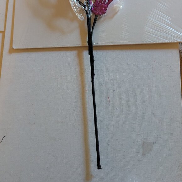 NWT 3 Skeleton Hands Pink Glitter Floral Pick Ashland Goth Halloween Decoration - Picture 8 of 11